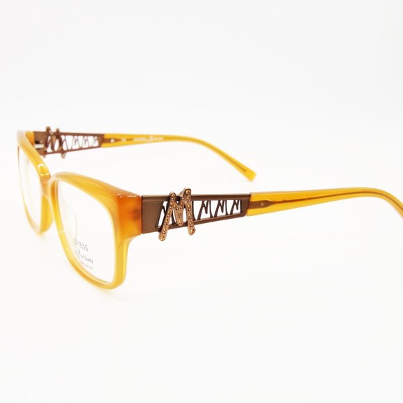 NEW GUESS BY MARCIANO GM137 A15 AMBER CLEAR 52-16-135 EYEGLASSES
